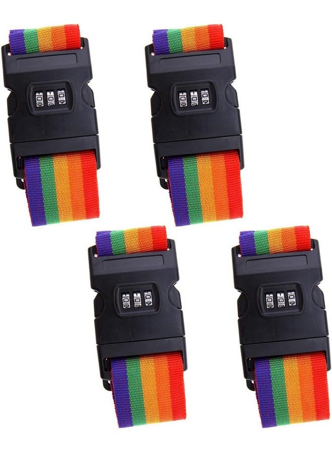 Dayalu Luggage Strap Belt with TSA Number Lock for Adjustable Travel Suitcases, Trolleys and All Kind of Luggage Packing Belt Security- Nylon (Rainbow Color) (4) - Image 1