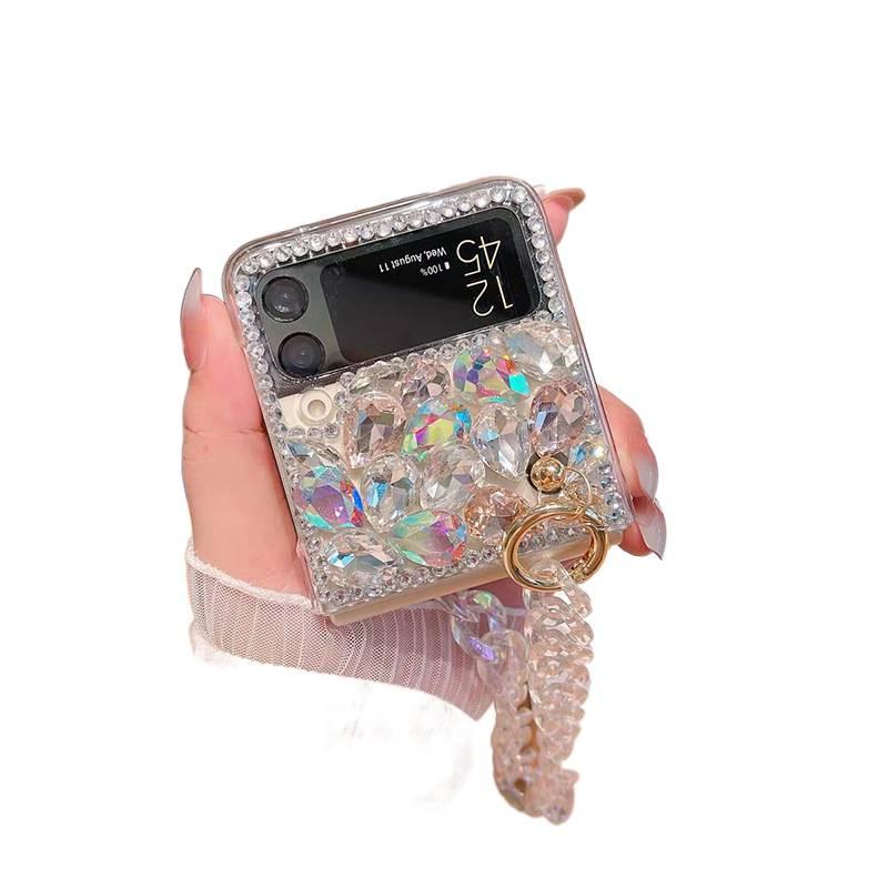 غطاء واقي، Laser Acrylic، أحجار الراين، لـ Samsung Galaxy Z Flip 6 - Image 4