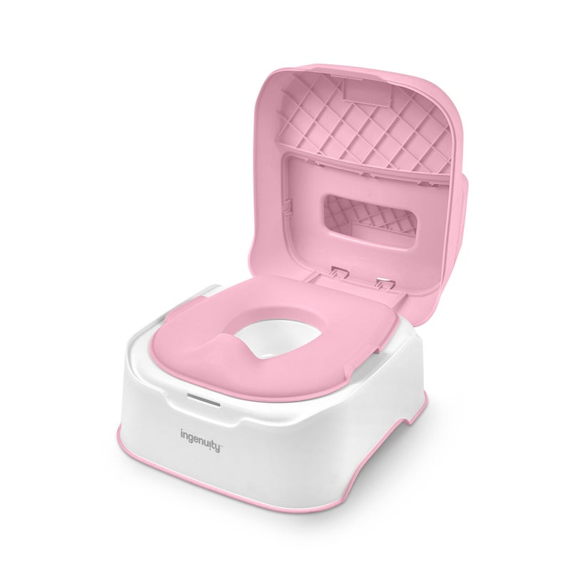 Ingenuity Prepare to Potty 3-in-1 System - Potty Training Toilet, Topper, Step Stool, Easy Setup, Pink, For Toddlers 18 Months+ - Image 2