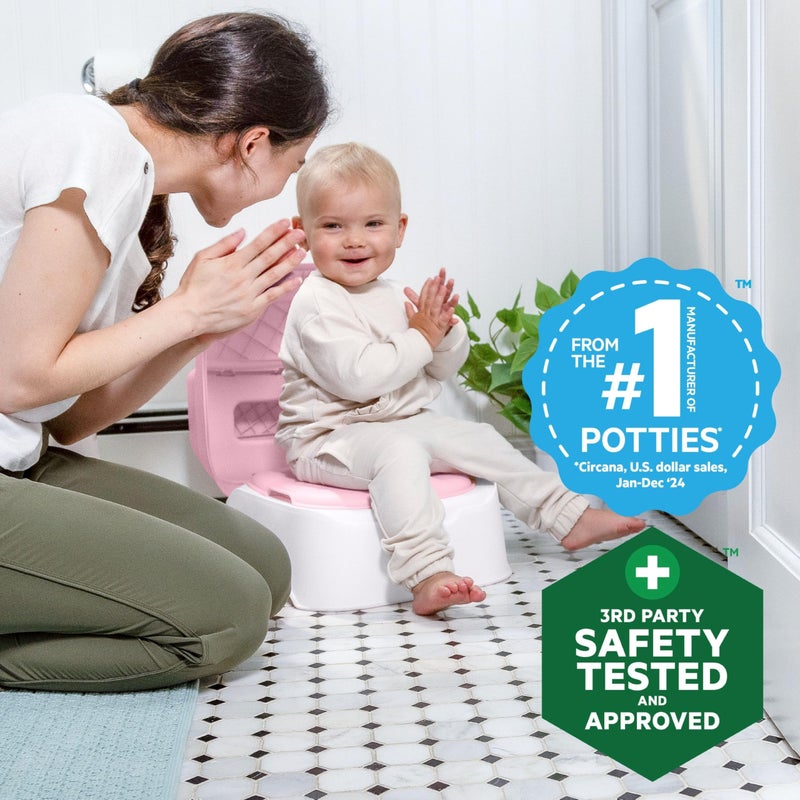 Ingenuity Prepare to Potty 3-in-1 System - Potty Training Toilet, Topper, Step Stool, Easy Setup, Pink, For Toddlers 18 Months+ - Image 4