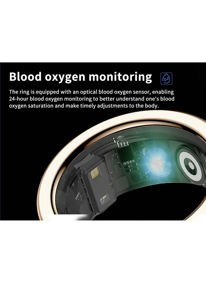 Smart ring, pedometer, calorie counter, sleep monitoring, pulse meter, oxygen in the blood, moisture-proof, long-term operation, suitable for iOS and Android