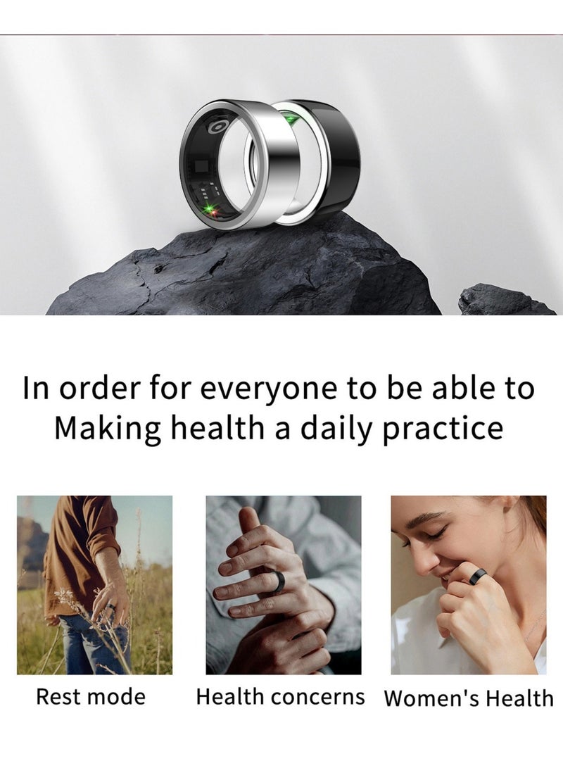 Smart ring, pedometer, calorie counter, sleep monitoring, pulse meter, oxygen in the blood, moisture-proof, long-term operation, suitable for iOS and Android