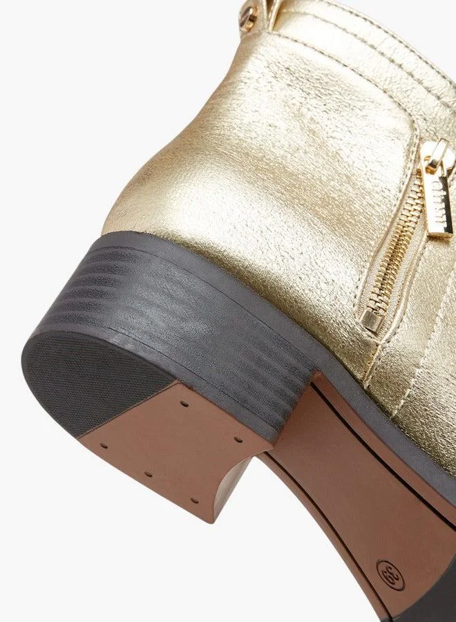 Celeste  Women's Solid Ankle Boots with Zip Closure  | Best Price UAE