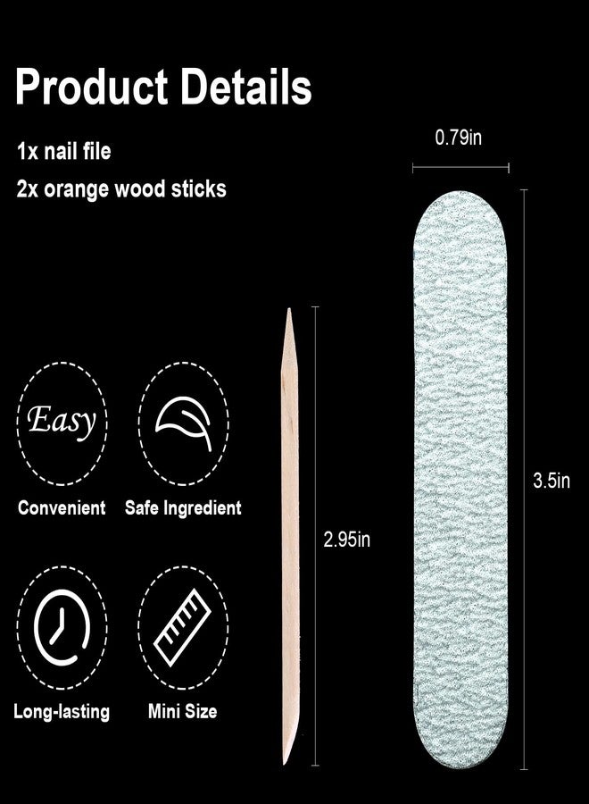 Allstarry 360pcs (15 Sheets) Adhesive Tabs Waterproof Breathable Glue Tabs Fake Nail Glue Stickers with Wood Stick, Nail File Nail Buffer, Cuticle Remover Double-Sided Nail Jelly Sticker for Manicure - Image 3
