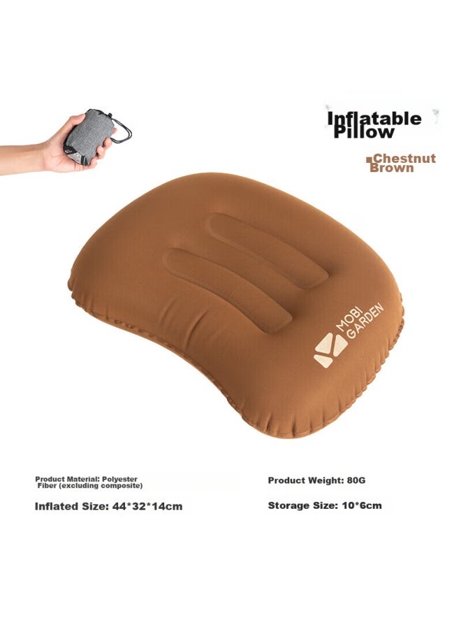 MOBIGARDEN Mobigarden Inflatable Backrest, Outdoor Camping Portable Inflatable Pillow, Lumbar Support, Sleeping Pillow, Nxlqu63007, Chestnut Brown - Image 2
