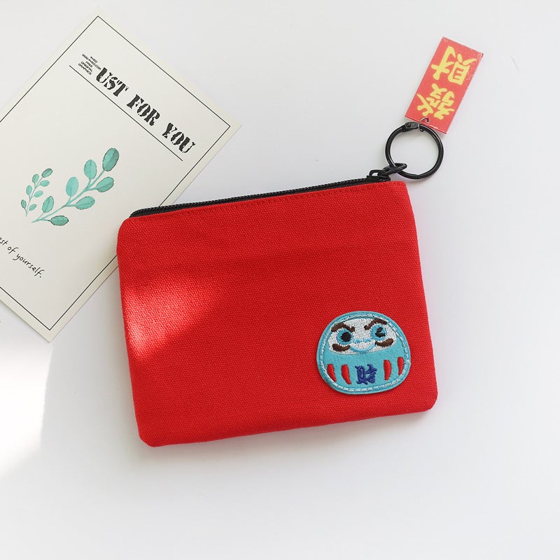 Cute Canvas Wallet Women Short Style Coin PurseLarge 0133-Big Red Large 0133-Big Red