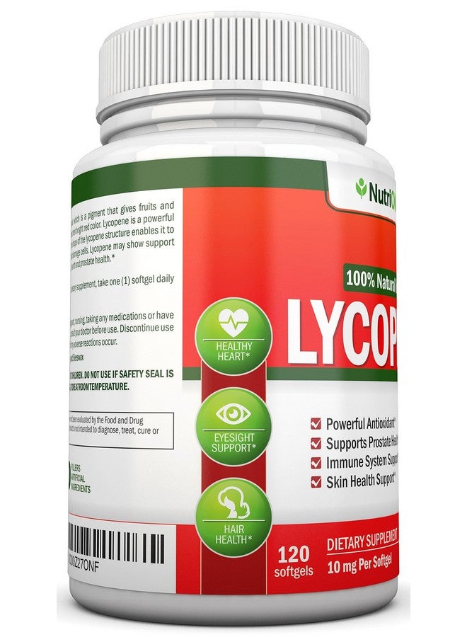 NutriONN Lycopene - 10MG - 120 Softgels - 3 Month Supply - Premium Quality Antioxidant - 100% Natural Tomato - Great for Prostate Health, Immune System Support, Heart Health and Eyesight Support - Image 4