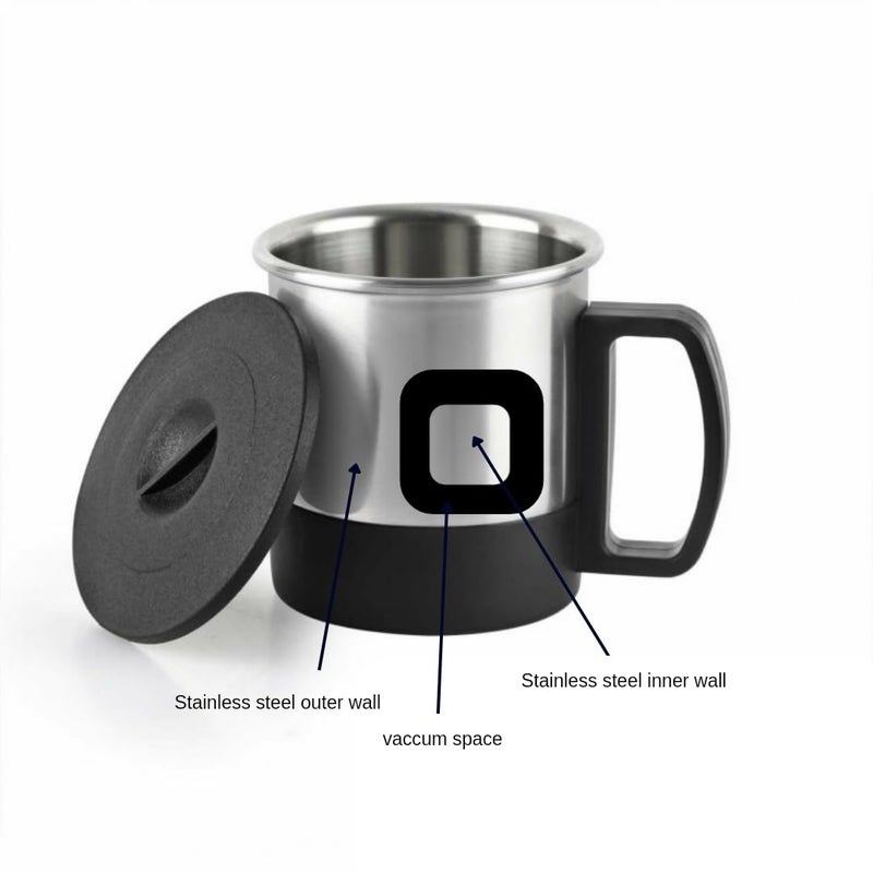 SUGAR Homeware Stainless Steel Double Wall Tea Coffee Cups and Mugs Espresso 180ml Set of 6 Black - Image 3