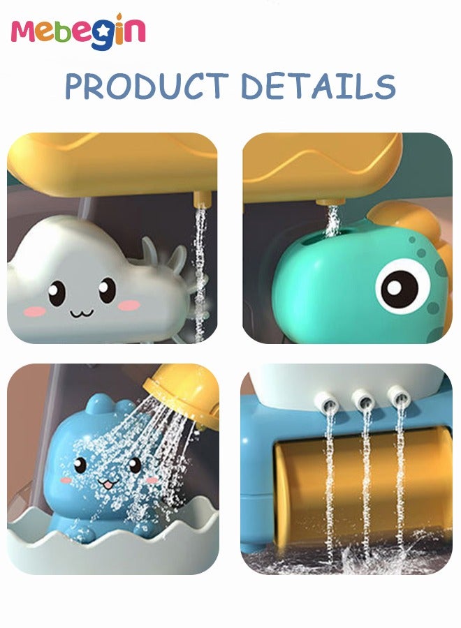 ميبيجين مجموعة ألعاب استحمام مكونة من 5 قطع، مجموعة شلال ديناصور ممتع، شبكة صيد سمك القرش مع 3 قطع من أسماك السيليكون، لعبة حوض استحمام للأطفال بتصميم فريد، ألعاب استحمام الشلال، ألعاب مبتكرة مصاحبة لحمام الطفل - Image 5