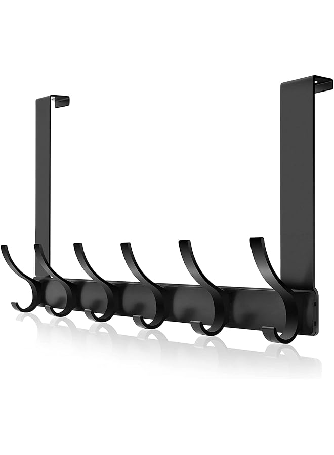 promass Over Door Hanger, 18.5CM Over Door Coat Hooks for Hanging Clothes, Hats, Coats, Towels, Robes - Door Hanger with 12 Hooks, 20KG Heavy-Duty, Aluminum - Image 1