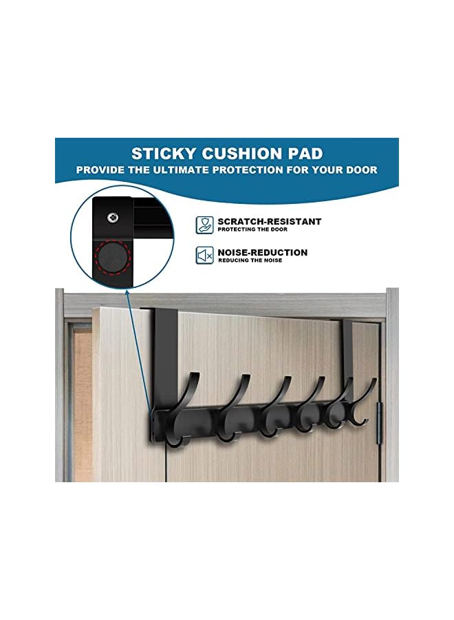 promass Over Door Hanger, 18.5CM Over Door Coat Hooks for Hanging Clothes, Hats, Coats, Towels, Robes - Door Hanger with 12 Hooks, 20KG Heavy-Duty, Aluminum - Image 4