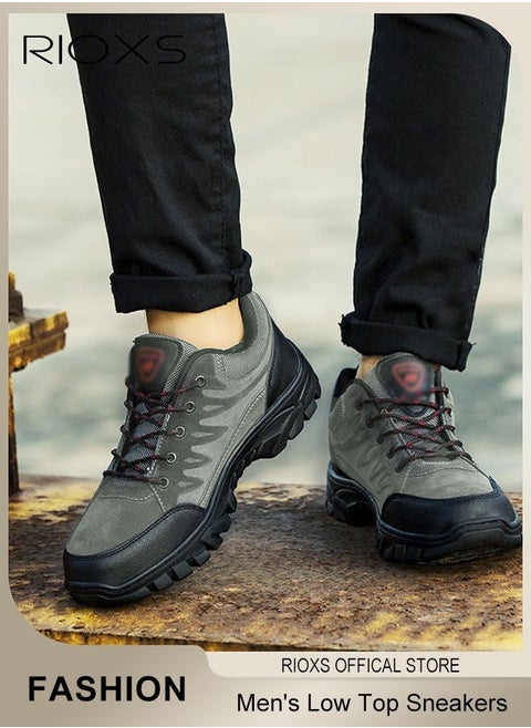 Low Top Sneaker For Men, Men's Waterproof Hiking Shoes, Lightweight Anti Slip Trekking Trails Shoe, Breathable Outdoor Ankle Boots, Running Sneakers For Men, Athletic Shoes Running Walking Gym Shoes, Gift For Daddy Grandfather Boyfriend Husband