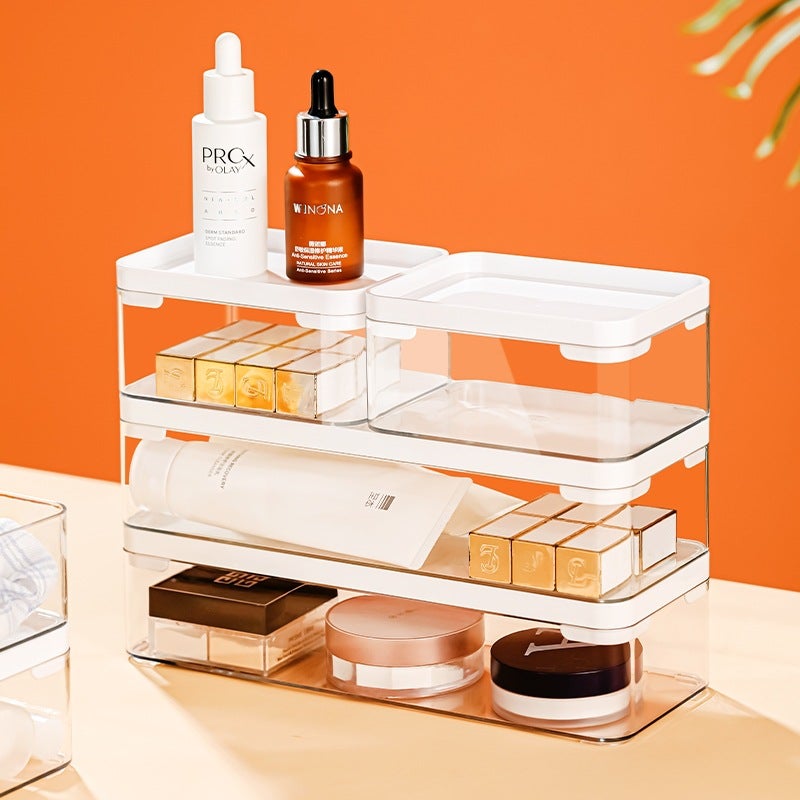 Mirror Cabinet Drawer Transparent Sundries Cosmetics Lipstick Wash Narrow Long Box With Lid Stationery Eyebrow Brush Storage Box - Image 3