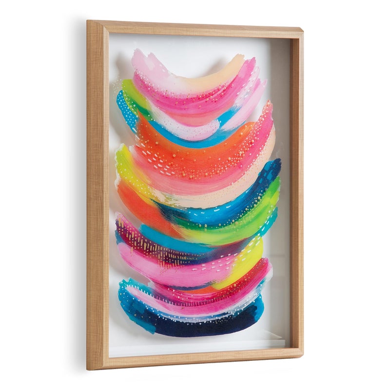 Kate and Laurel Kate and Laurel Blake Bright Abstract Framed Printed Glass Art by Jessi Raulet of EttaVee 18x24 Natural Beautiful Modern Glass Wall Art for Home 