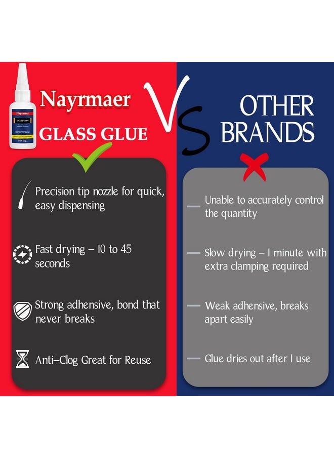 Nayrmaer - Glass Glue, 30G Clear Waterproof Acrylic Glue, Glass To Glass Glue For Bonding Glass And Other Materials, Super Instant Glue For Glass, Acrylic, Mirror (Glass Glue, 1) - Image 1