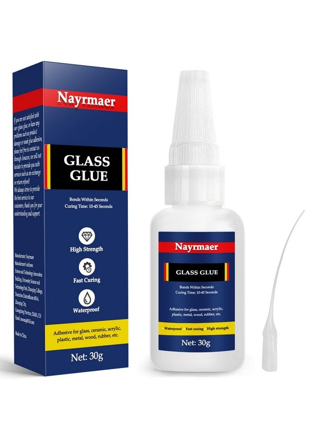 Nayrmaer - Glass Glue, 30G Clear Waterproof Acrylic Glue, Glass To Glass Glue For Bonding Glass And Other Materials, Super Instant Glue For Glass, Acrylic, Mirror (Glass Glue, 1) - Image 1
