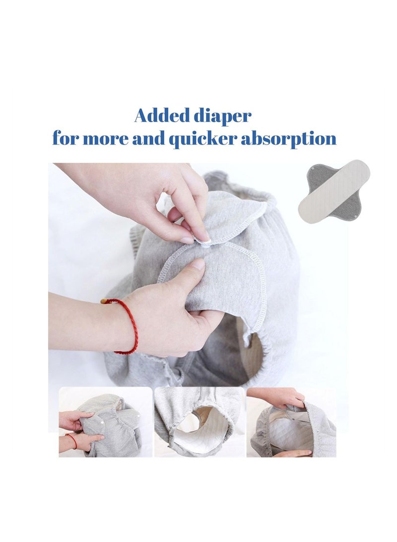 Generic Leak-Proof Reusable Adult Diapers for Men and Women Absorbent Cloth Briefs for Elderly Disabled and Postpartum L Grey  - Image 4