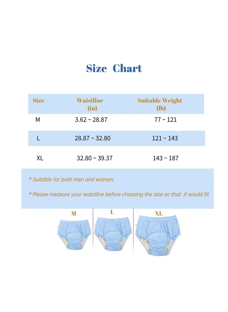 Generic Leak-Proof Reusable Adult Diapers for Men and Women Absorbent Cloth Briefs for Elderly Disabled and Postpartum L Grey  - Image 3