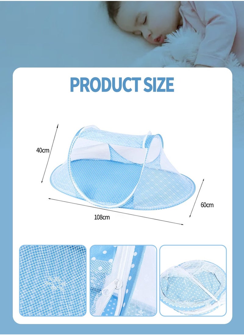 Beirui - Baby mosquito net, collapsible mosquito net, lightweight travel insect net, bedding insect net, camping, travel, garden ,Size: 108*60*40CM - Image 1