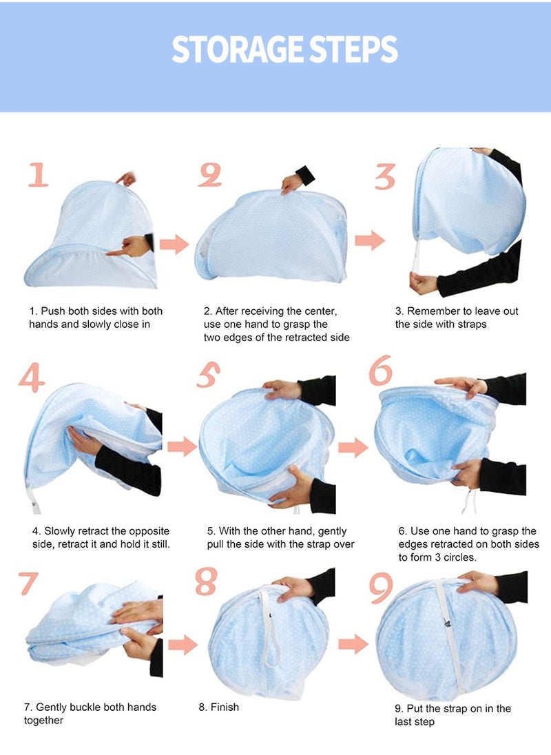 Beirui - Baby mosquito net, collapsible mosquito net, lightweight travel insect net, bedding insect net, camping, travel, garden ,Size: 108*60*40CM - Image 1
