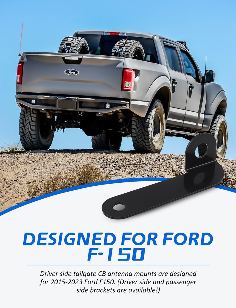 NORTHYUN F150 CB Antenna Mount, Driver Side Tailgate Antenna Bracket Compatible with Ford F-150 2015-2023 (Left) - Image 2