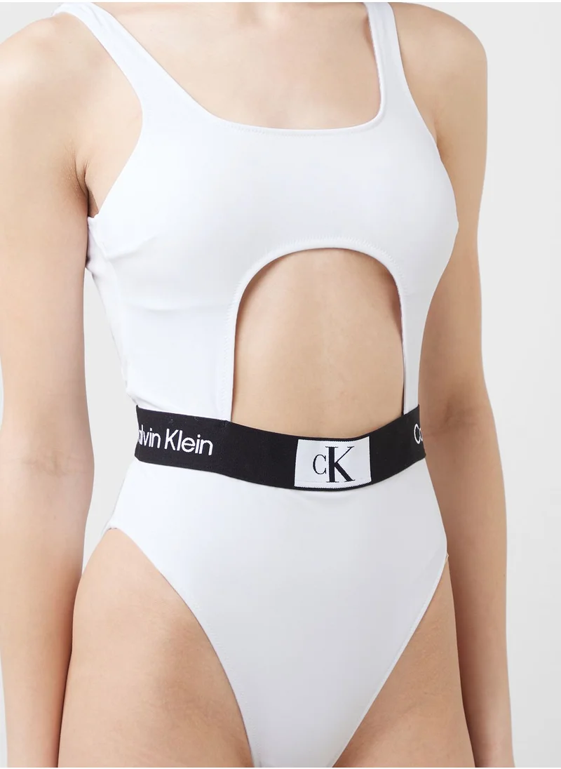 CALVIN KLEIN Cut Out Logo Swimsuit