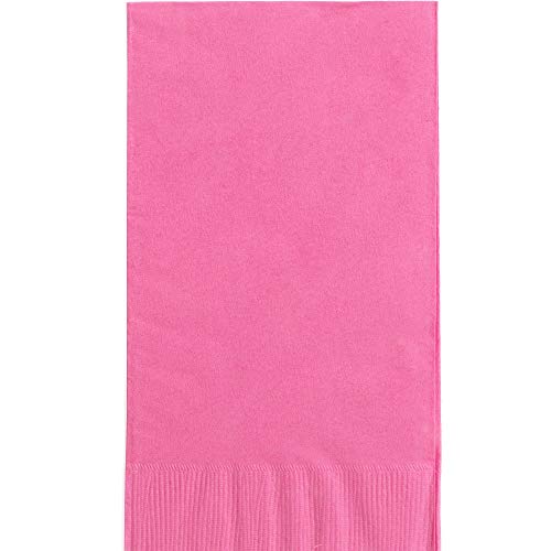 Bright Pink 2Ply Guest Towels 8 x 4 Pack Of 40 Luxury Paper Hand Towels For Parties Events