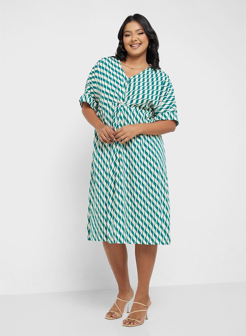 Ginger Plus Twist-Front Printed Dress  - Image 4