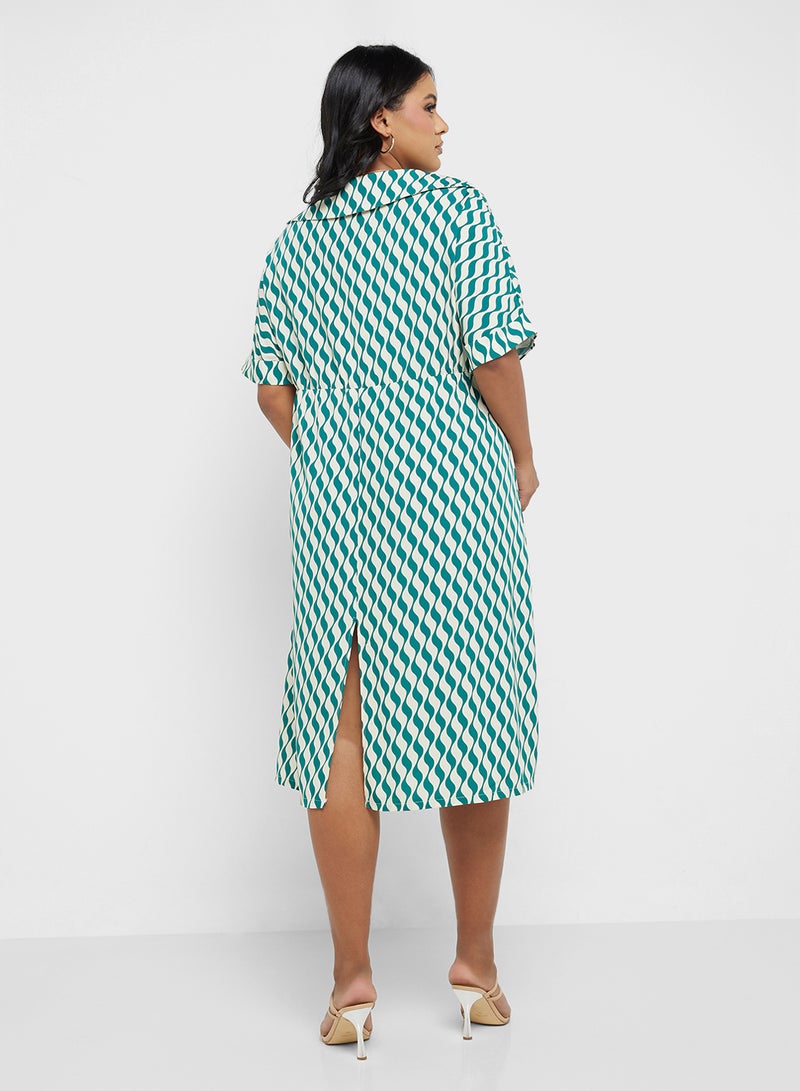 Ginger Plus Twist-Front Printed Dress  - Image 2