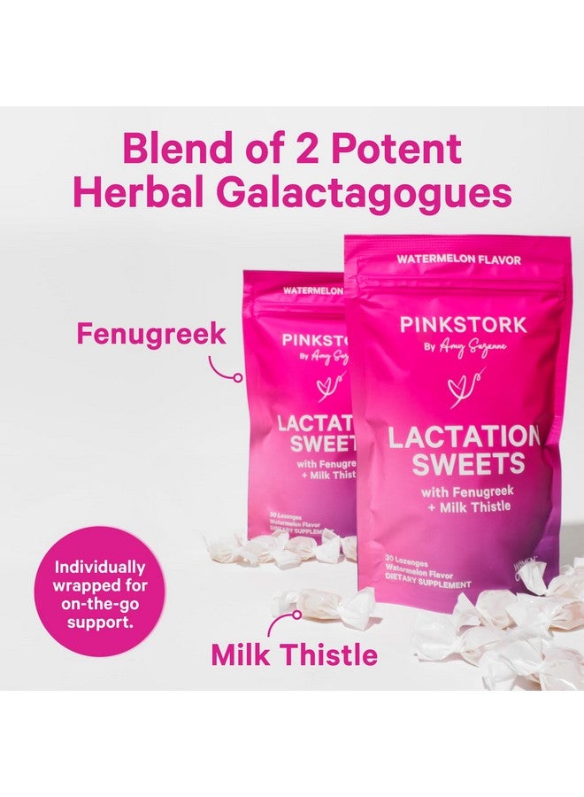 Pink Stork Lactation Sweets Supplement, Breastfeeding Snacks with Fenugreek and Milk Thistle to Support Breast Milk Supply - 30 Watermelon Candy Drops (Packaging May Vary) - Image 2