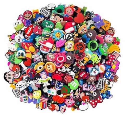 S2C Colorful Shoe Charms for Crocs 50,100 PCS Random Shoe Charms for Unique Shoe Décor, Cute Shoe Charms Wristband Bracelet Decoration for Girls,Boys and Adult (50Pcs Random Shoe Charms)