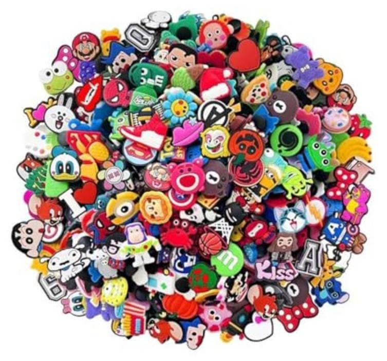 S2C Colorful Shoe Charms for Crocs 50,100 PCS Random Shoe Charms for Unique Shoe Décor, Cute Shoe Charms Wristband Bracelet Decoration for Girls,Boys and Adult (50Pcs Random Shoe Charms) - Image 1