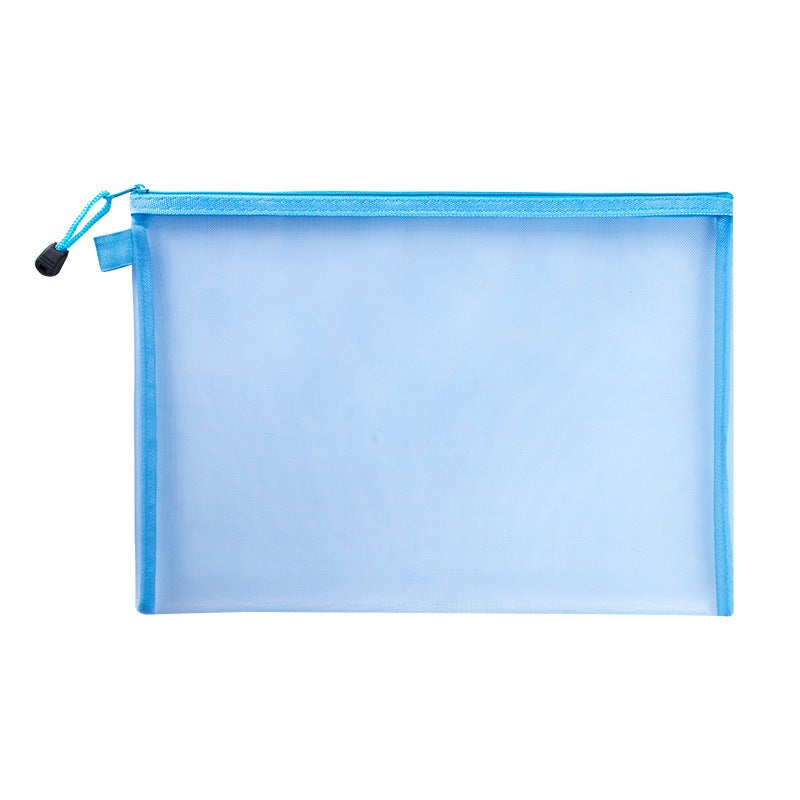 Double Layer A4 Document Holder Nylon Mesh Blue 
