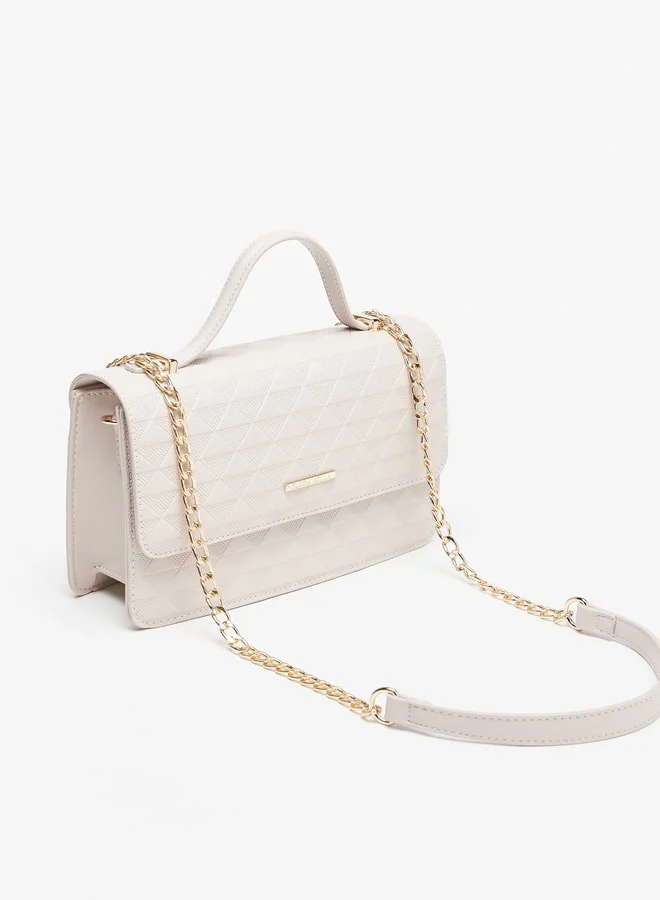 Flora Bella By Shoexpress Women's Textured Satchel Bag with Top Handle and Magnetic Closure