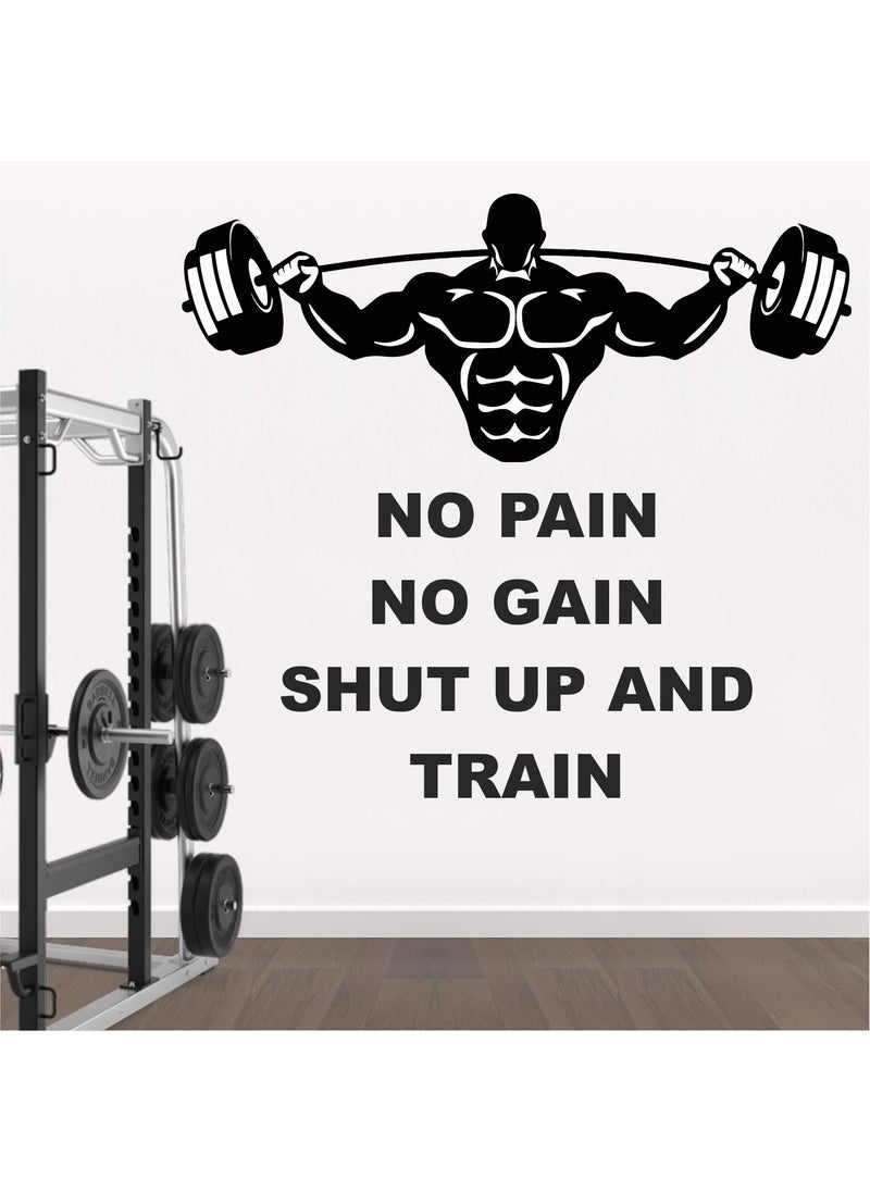 StickMe - StickMe 'Gym - Fitness - Bodybuilding - Office - Sports - Workout - Boxing - Inspirational - Motivational - Quotes - Wall Sticker' -SM791 (Multi Colour, Vinyl - 95cm X 90 cm) - Image 1