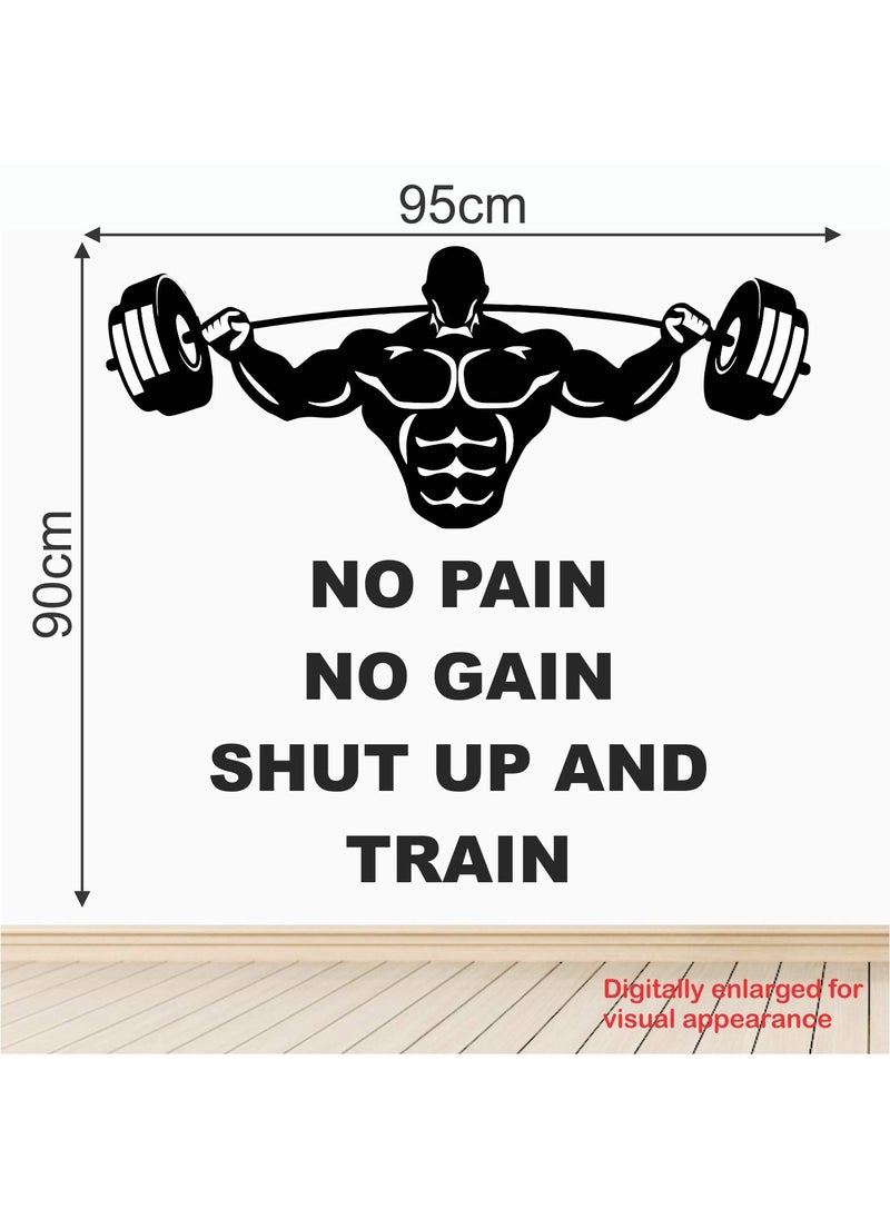 StickMe - StickMe 'Gym - Fitness - Bodybuilding - Office - Sports - Workout - Boxing - Inspirational - Motivational - Quotes - Wall Sticker' -SM791 (Multi Colour, Vinyl - 95cm X 90 cm) - Image 1