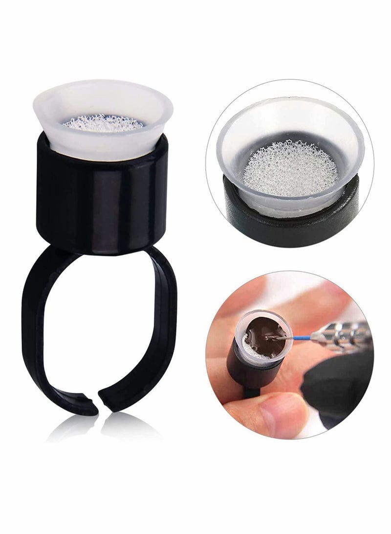 NIBEMINENT Pigment Cups Ink Ring 50Pcs Cup Rings for Glue and Eyebrow Tool Microblading Supplies - Image 1