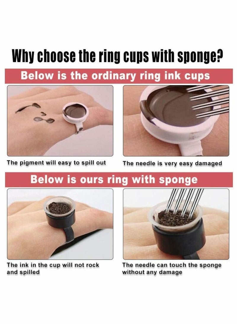 NIBEMINENT Pigment Cups Ink Ring 50Pcs Cup Rings for Glue and Eyebrow Tool Microblading Supplies - Image 3