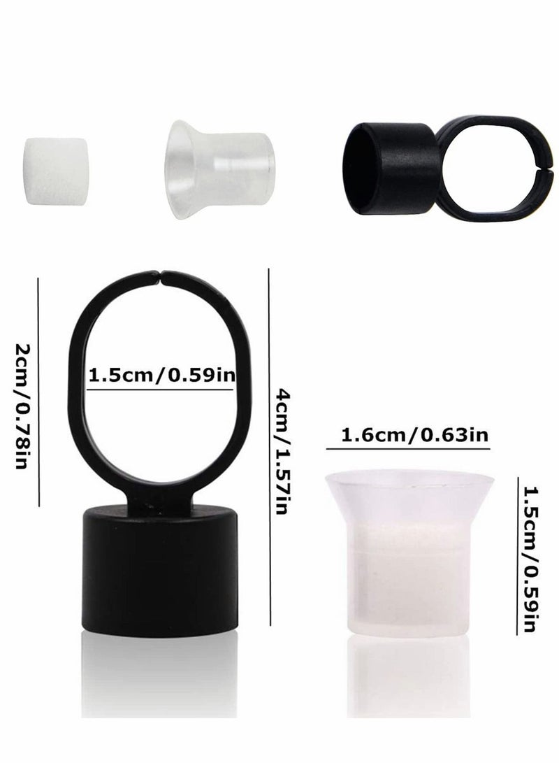 NIBEMINENT Pigment Cups Ink Ring 50Pcs Cup Rings for Glue and Eyebrow Tool Microblading Supplies - Image 4