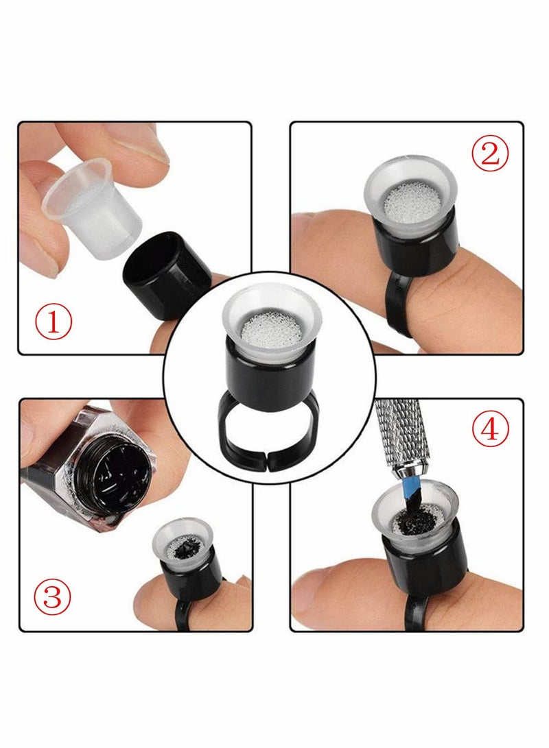 NIBEMINENT Pigment Cups Ink Ring 50Pcs Cup Rings for Glue and Eyebrow Tool Microblading Supplies - Image 5