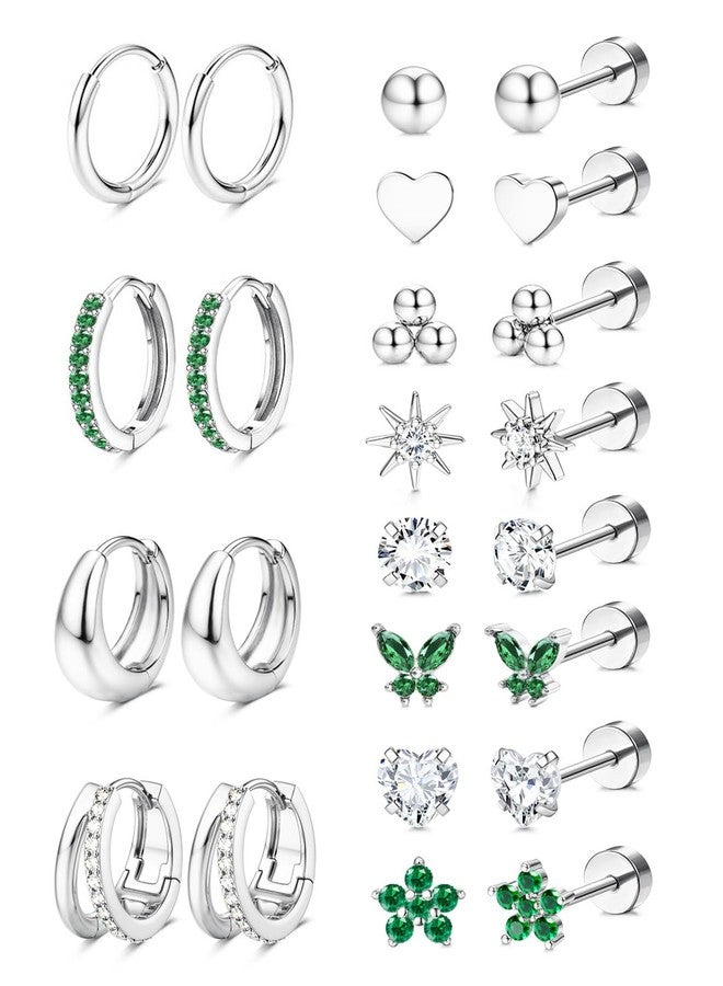Jstyle - gold hypoallergenic hoop earrings for women men surgical stainless steel flat back earrings small hoops 14k gold hoops cartilage earrings for multiple, 20G (0.8 mm), 6 mm post length, 5 mm - Image 1
