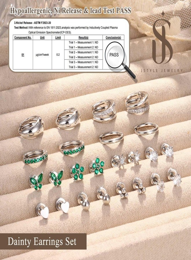 Jstyle - gold hypoallergenic hoop earrings for women men surgical stainless steel flat back earrings small hoops 14k gold hoops cartilage earrings for multiple, 20G (0.8 mm), 6 mm post length, 5 mm - Image 3