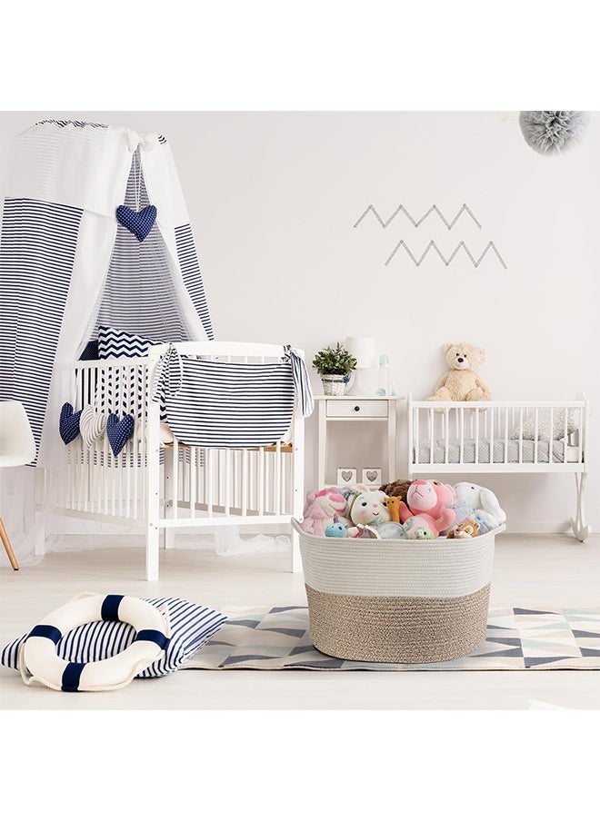 Beige Storage Basket, Large Toy Storage Basket, Eco-Friendly Material, Woven Storage Basket with Carrying Handle, Suitable for Toys/Bedding/Clothes Storage (51 x 34cm) - pzsku/Z118324F05D9589D5331AZ/45/_/1727425503/e33b0914-192c-4c46-946e-885121959504