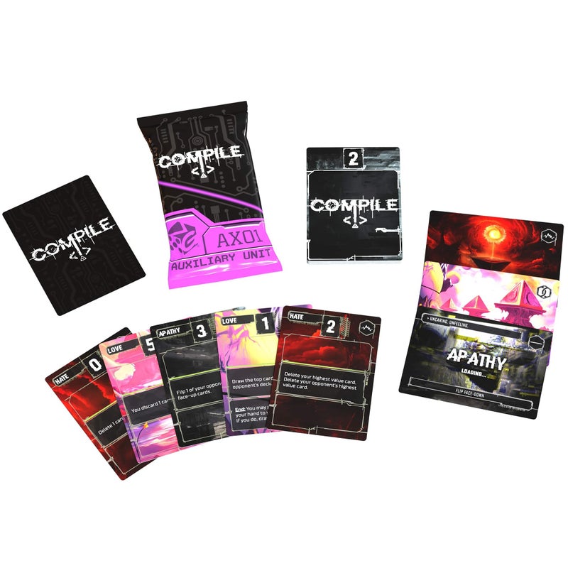 Synapses Games Greater Than Games: Compile: Aux 1 - Expansion, Auxiliary Unit, Area Control Strategy Card Game, 3 New Protocols, Play As AI, Ages 14+, 2 Players - Image 3