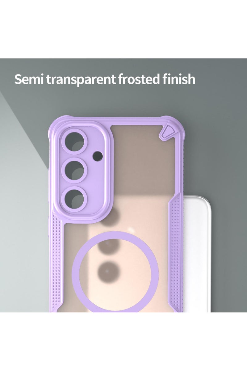 Cover For Samsung Galaxy S25 Plus Armor Glaze MagSafe Magnetic Phone Case Raised edges around the screen and camera lens help prevent scratches - Purple - Image 4