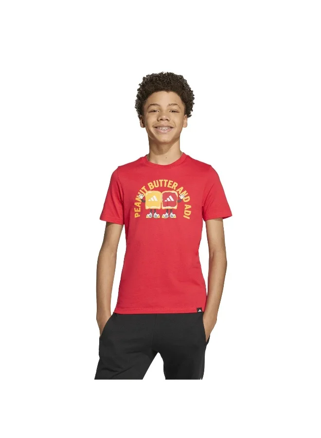 Adidas J Food T Red Training T-Shirts For Junior 7-8Y