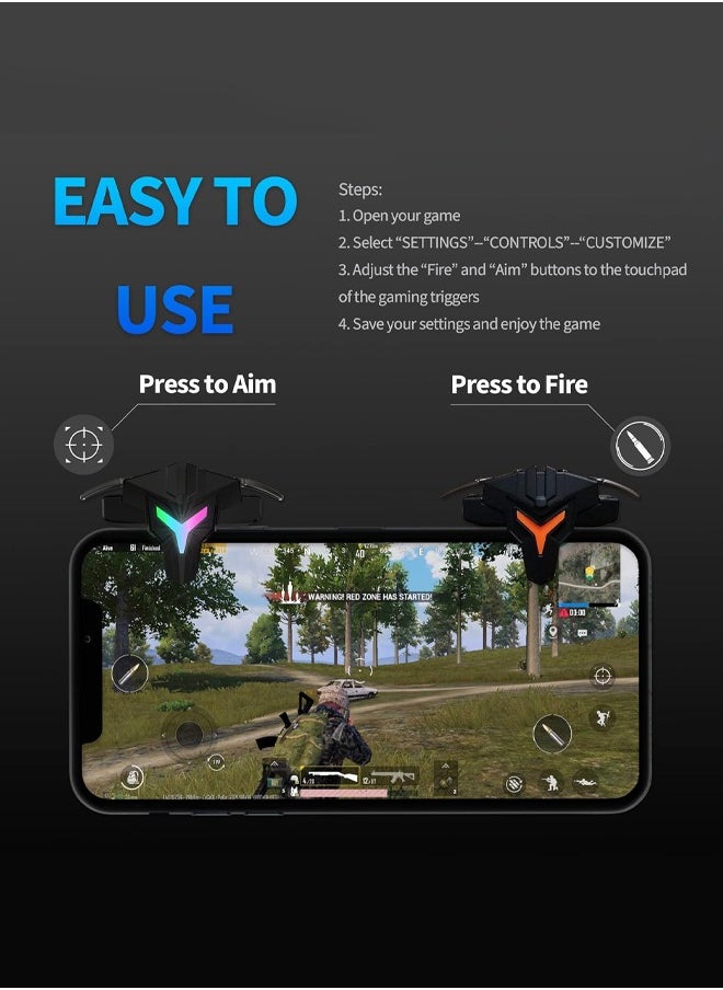 joyzzz - Mobile Game Triggers with Vibration Mode, RGB Game Triggers for PUBG/Fortnite/COD Zero Latency with Vibration Mode for iPhone and Android Phones - Image 1