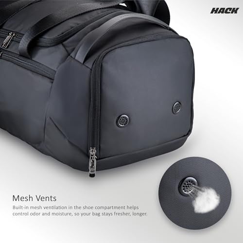 Hack Athletics 30L Duffle Gym Bag for Men & Women – Water-Resistant Sports, Travel & Fitness Bag with Wet Pocket, Multiple Compartments, Durable Polyester, and Adjustable Shoulder Strap - Image 5