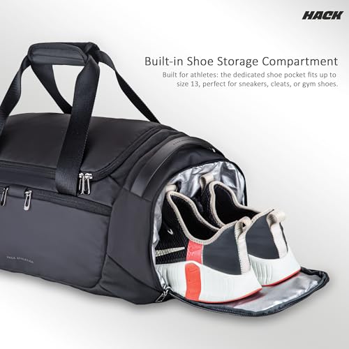 Hack Athletics 30L Duffle Gym Bag for Men & Women – Water-Resistant Sports, Travel & Fitness Bag with Wet Pocket, Multiple Compartments, Durable Polyester, and Adjustable Shoulder Strap - Image 2
