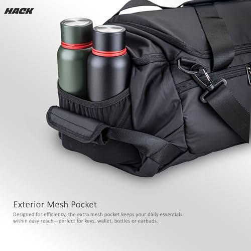 Hack Athletics 30L Duffle Gym Bag for Men & Women – Water-Resistant Sports, Travel & Fitness Bag with Wet Pocket, Multiple Compartments, Durable Polyester, and Adjustable Shoulder Strap - Image 4